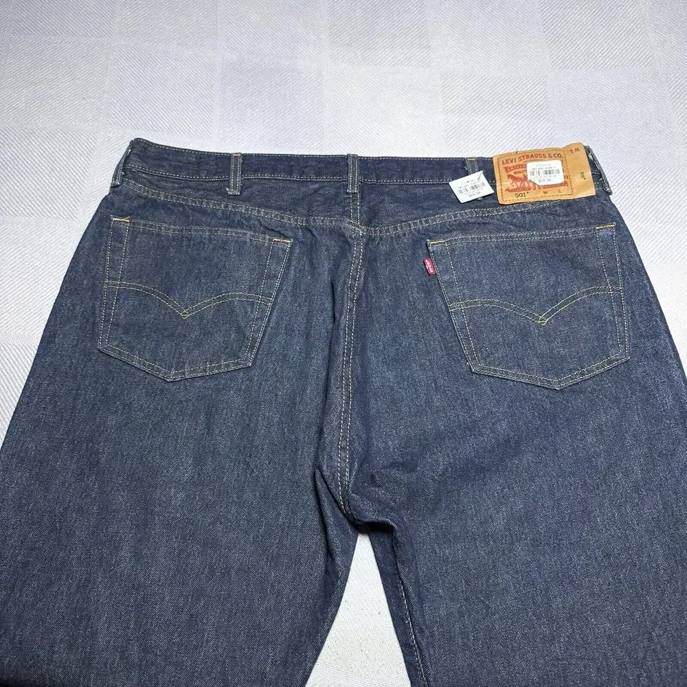 NEW Levi's 501‎ Straight Leg Button Fly Dark Wash Denim Jeans Men's 41x34** NWT